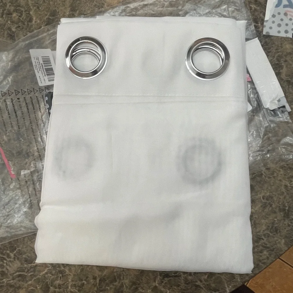 Hiasan White Sheer Curtains 52‎ x 102 Grommet Top Set of 2 Panels